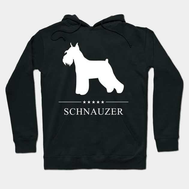 Schnauzer Dog White Silhouette Hoodie by millersye